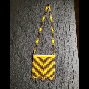 Yellow Beaded Chakira Purse from Mexico